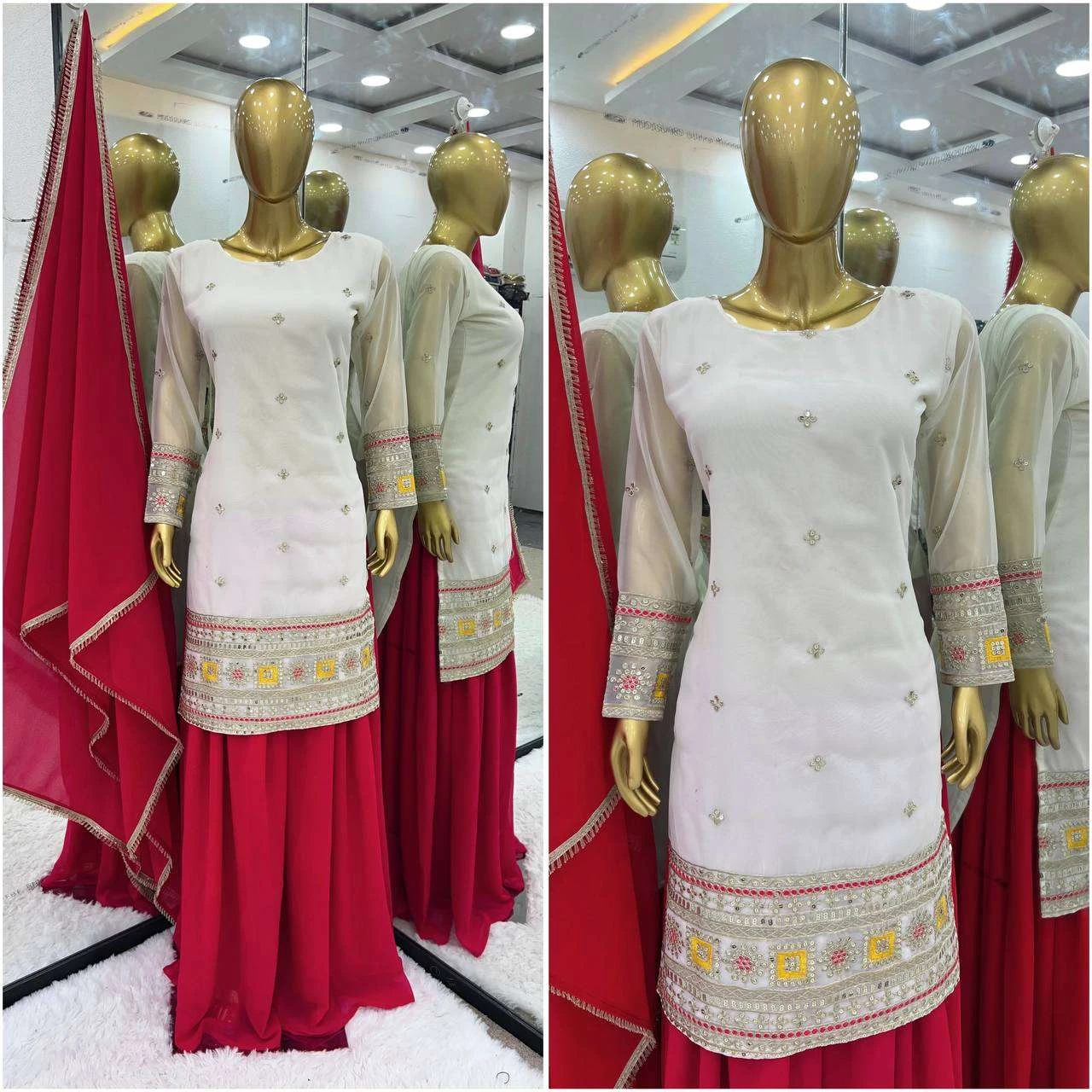 Vardan Ethnic Srk 5177 Heavy Faux Georgette Wholesale Sharara Suit — Wholesale Designer Salwar Suits, MPA wholesale from Surat — view 3